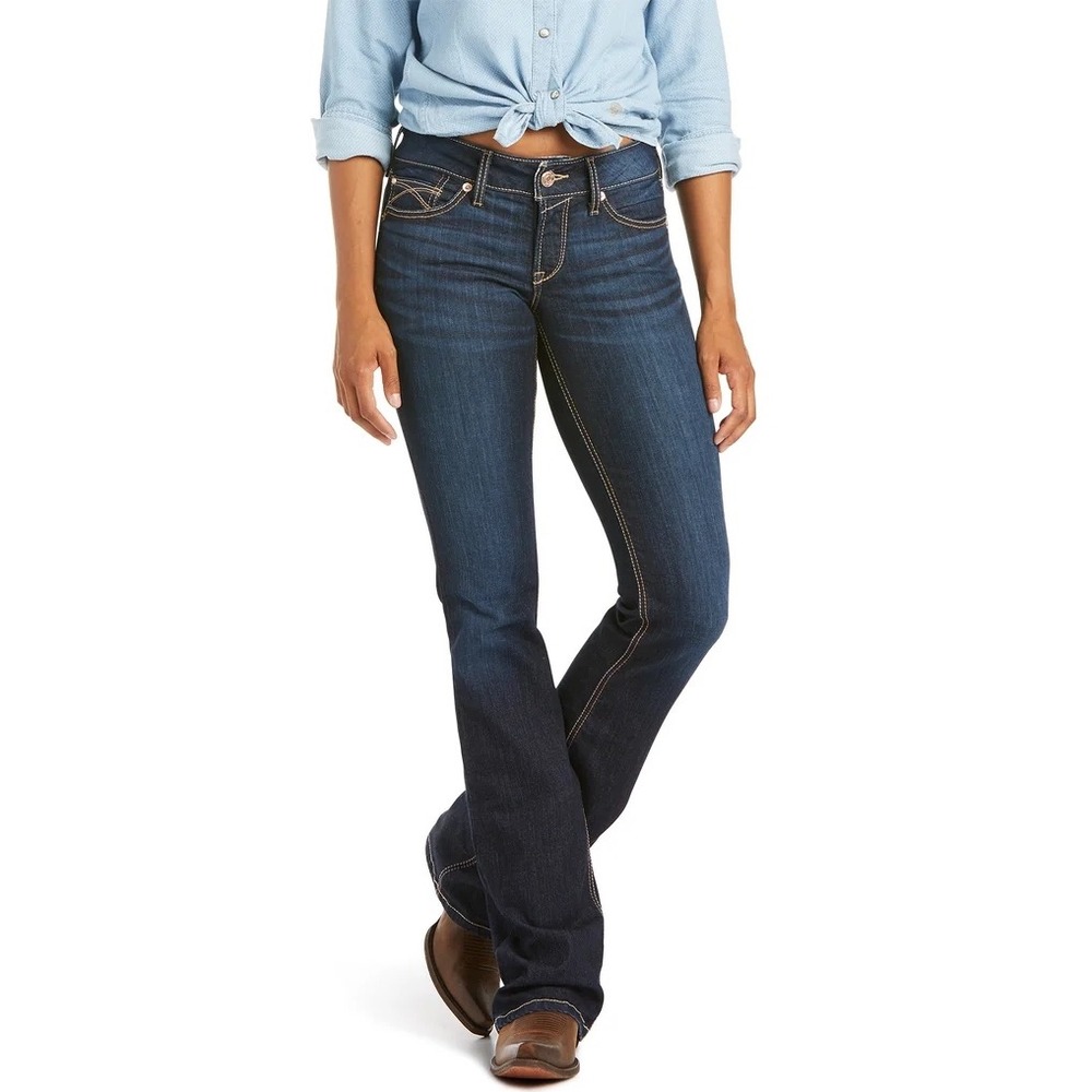 Ariat REAL Denim Women's 26 Mid Rise Jocelyn Bootcut Jeans 26R Dark Wash Western